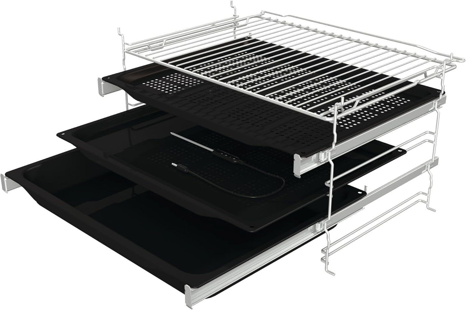 Optibake Advanced BSA 6747 A04BGWI Four Encastré/Wifi Connected / 77L / Air Chaud/Cataclean/Autobake/Touche/Extracteurs Télescopiques/Steamassist/Pizzamode 300°C/Noir