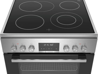 Serie 6 HKS79U250 Four Et Cuisinière Noir, Argent Plaque Avec Zone À Induction a - Fours Et Cuisinières (Cuisinière, Noir, Argent, Rotatif, Tactil, Acier Inoxydable, Devant, 1,2 M)
