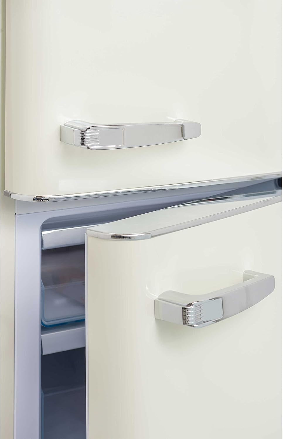- Réfrigérateur Combiné Rétro CB255RCA++ - Réfrigérateur Congélateur 2 Portes - 255L Dont Congélateur 63L - Dégivrage Automatique, Pose Libre, Style Vintage - Crème