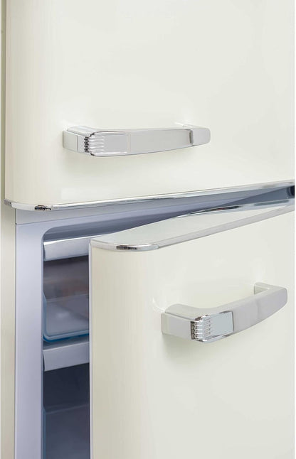 - Réfrigérateur Combiné Rétro CB255RCA++ - Réfrigérateur Congélateur 2 Portes - 255L Dont Congélateur 63L - Dégivrage Automatique, Pose Libre, Style Vintage - Crème