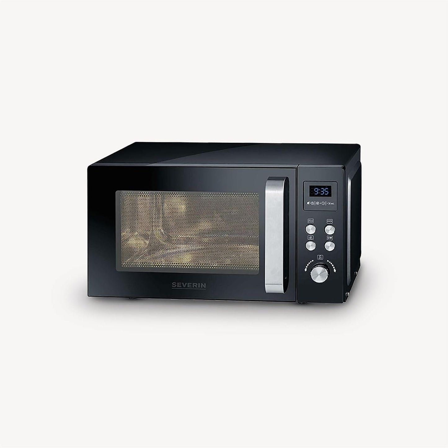 Micro-Ondes 3-En-1, 900 W, Avec Gril Et Fonction Air Chaud, Avec Plateau Rotatif (Ø 27 Cm) Et Gril, MW 7752, Noir