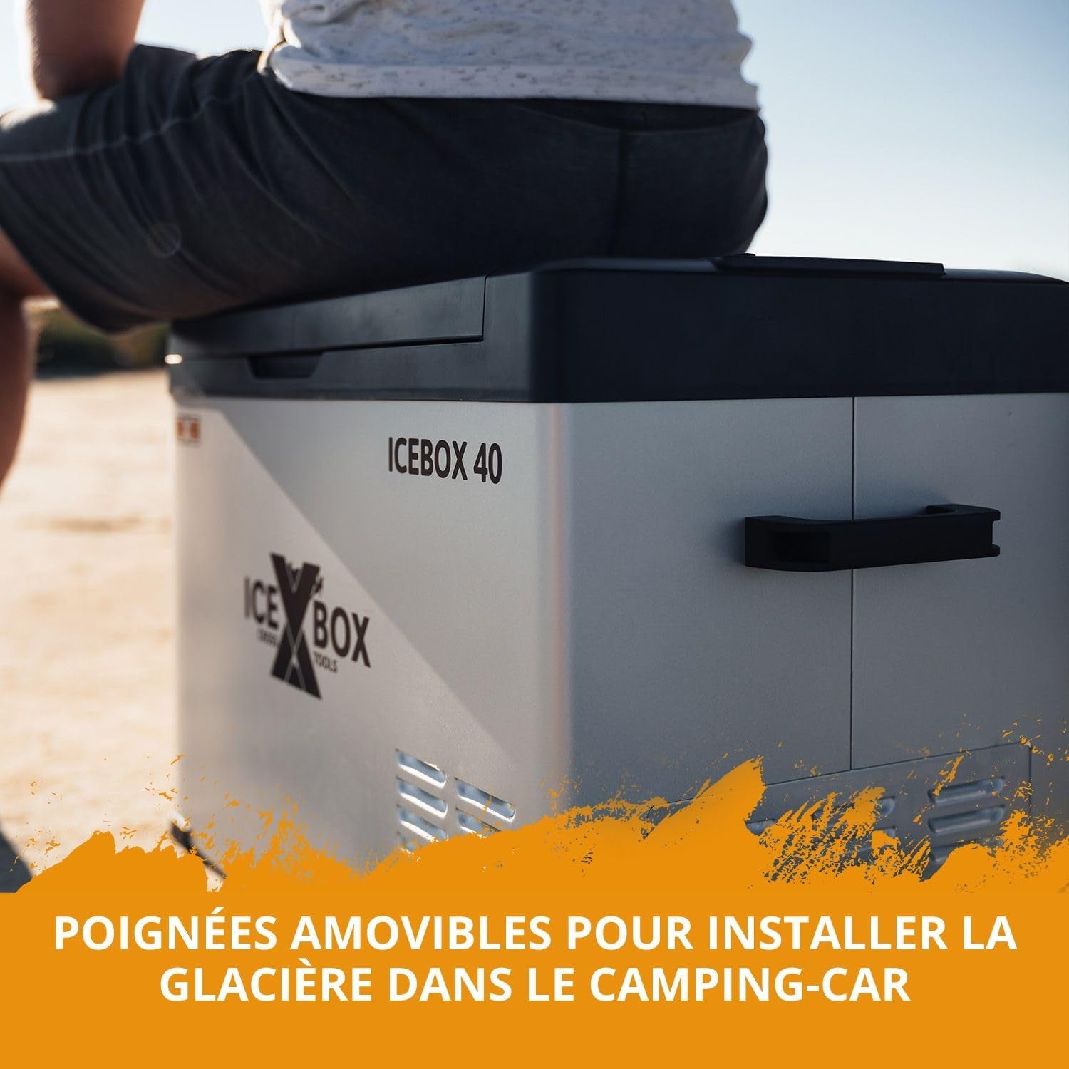 CROSS TOOLS ICEBOX 40 Glacière Électrique À Compresseur Pour Le Camping Et Les Voyages Avec Commande Par App Réfrigération À -20° C, 230 V/ 12 V/ 24 V Dimensions 65 X 37,5 X 42,7 Cm Couleur Argent