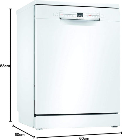 SMS2ITW33E Série 2 Lave-Vaisselle Intelligent, Autoportant, 60 Cm De Large, Panier À Couverts, Séchage Supplémentaire Par Simple Pression D'Un Bouton, Protection Aquastop Contre Les Dommages Des