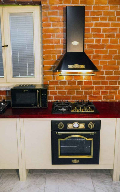 Exclusif Designer Hotte 60 Cm De /Hotte Murale Série Modèle Empire/Nouveauté Du Fabricant Luxe /Hotte Cheminée Noir - Empire/Poignée - Bronze/Hotte /910 M³/H