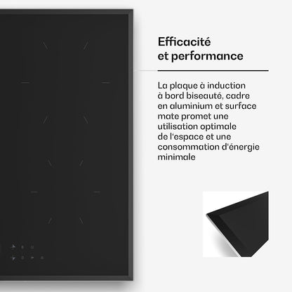 Klarstein Magnichef Plaque Induction Encastrable - 4 Zones, 8200W Boost, Commande Magnétique, Minuterie, Sécurité Enfant, Détection Casserole, Plaque Cuisson Induction
