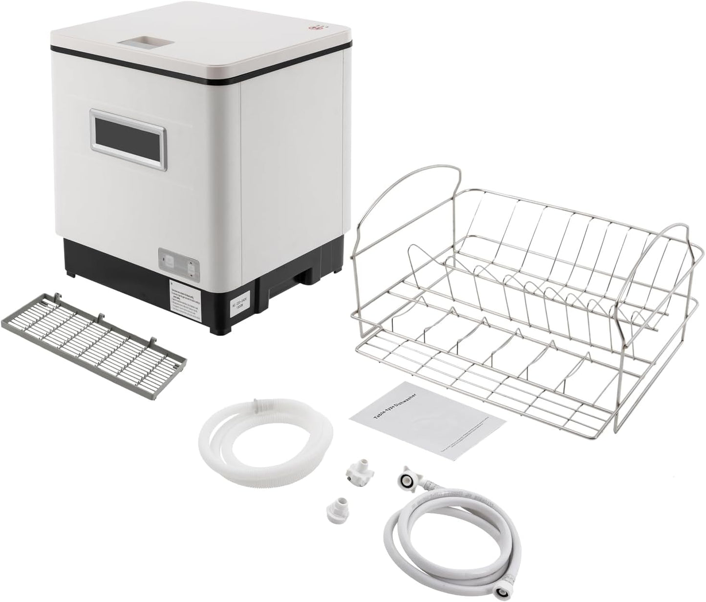 DSYOGX Évier De Table, 220 V, Petit Lave-Vaisselle, Réservoir D'Eau De 12 L, Avec Spray Rotatif Pour 6 Couverts, Démarrage En Une Touche, Blanc