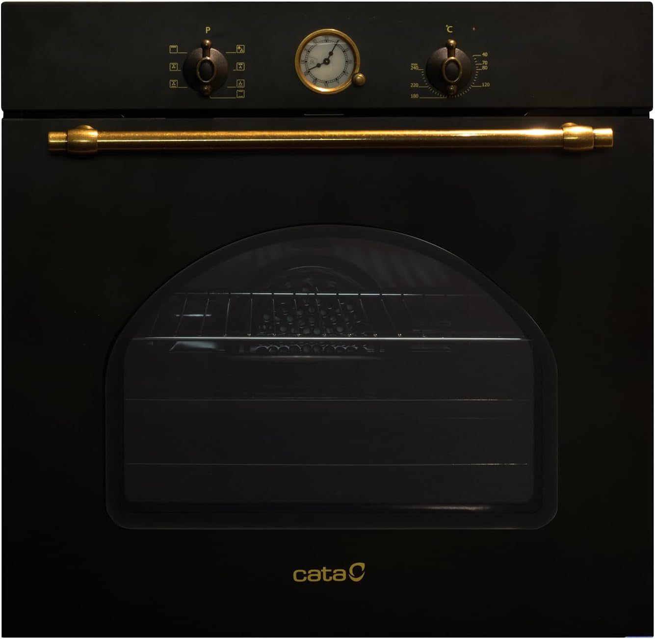 MRA7108WH Four Électrique Encastrable Noir Rustique Classe Énergétique a 7 Fonctions Programmateur De Cuisson Mécanique Four À Convection À 5 Hauteurs Et Capacité De 60 L