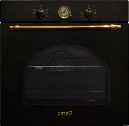MRA7108WH Four Électrique Encastrable Noir Rustique Classe Énergétique a 7 Fonctions Programmateur De Cuisson Mécanique Four À Convection À 5 Hauteurs Et Capacité De 60 L