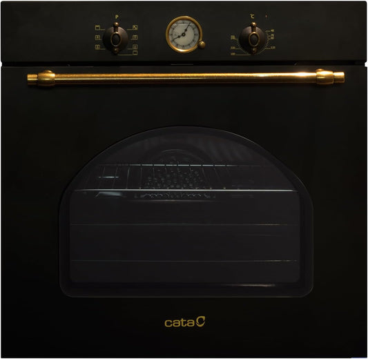 MRA7108WH Four Électrique Encastrable Noir Rustique Classe Énergétique a 7 Fonctions Programmateur De Cuisson Mécanique Four À Convection À 5 Hauteurs Et Capacité De 60 L