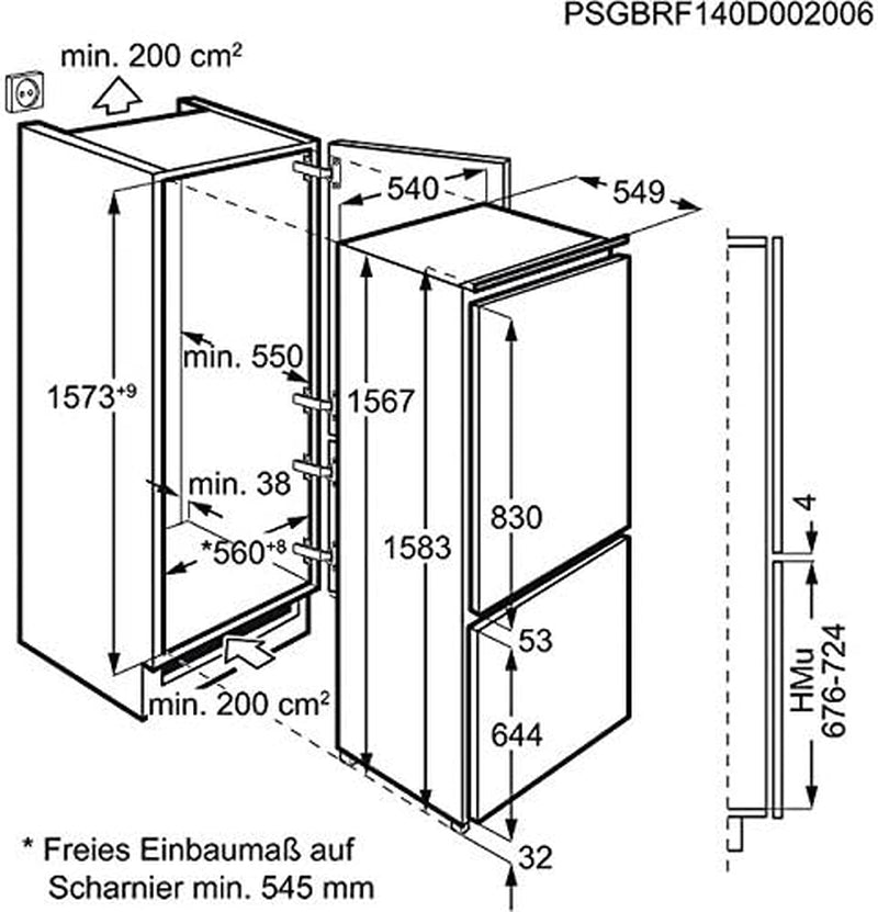 SANTO Scs51600S1 Réfrigérateur/Congélateur/A +/157,50 Cm Hauteur/278 Kwh/An/L Partie De Refroidissement/75L Partie Congélateur/Technique De Pptü Silésie/Blanc