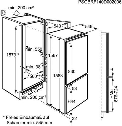 SANTO Scs51600S1 Réfrigérateur/Congélateur/A +/157,50 Cm Hauteur/278 Kwh/An/L Partie De Refroidissement/75L Partie Congélateur/Technique De Pptü Silésie/Blanc
