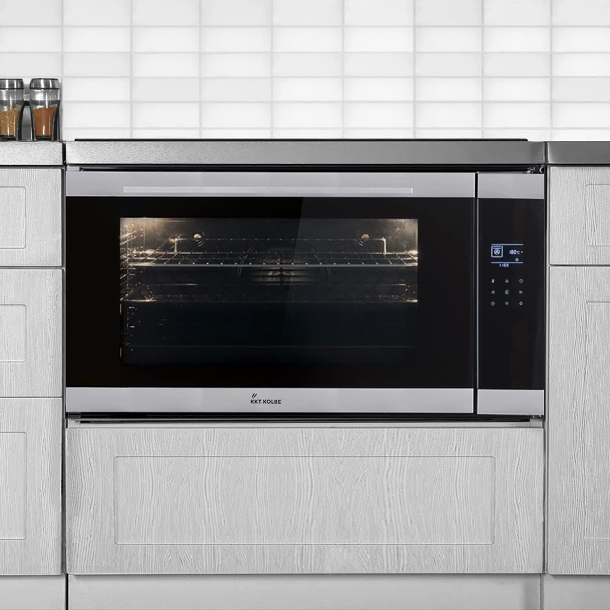 Four Encastrable 90 Cm / 96L / 3,4Kw / Rôtisserie/Fonction Pizza/Gril/Circulation De L'Air/Air Chaud/Tiroirs Télescopiques / EB9105ED