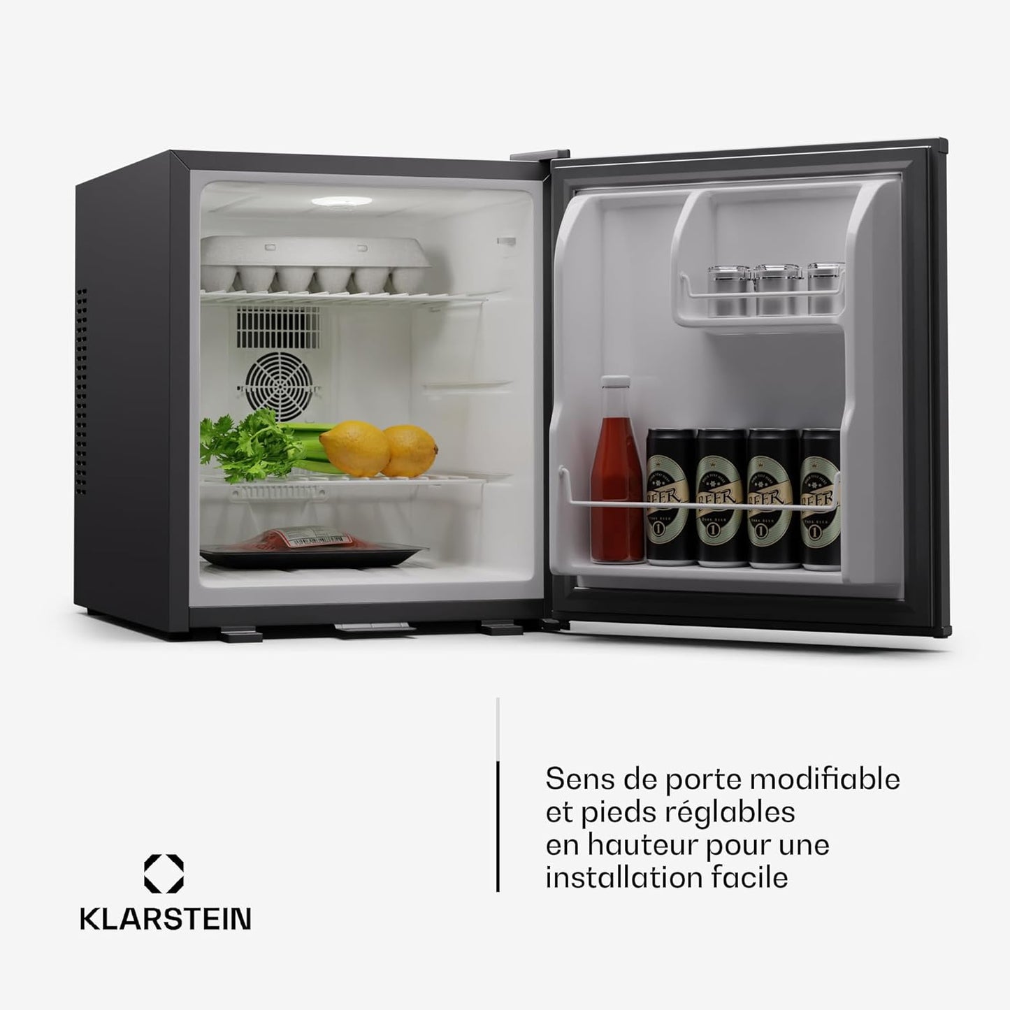 Mini Frigo Et Congelateur De Chambre De 44L, Snacks, Boissons, Petit Frigo Top Silencieux, Mini Bar, Petit Réfrigérateur Camping, Mini Frigo Cosmetique, Refrigerateur Avec Étagères Réglables