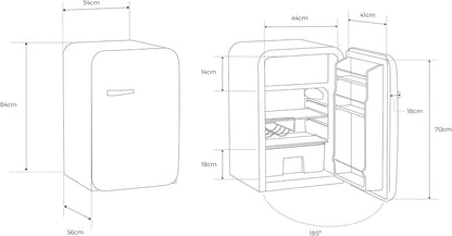 / RETRO FRIDGE 83.5 Marble/Réfrigérateur Rose Avec Poignée Marbre/Pratique Et Fonctionnel, Matériaux Résistants