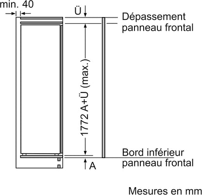 Bosch KIR81VFE0 Série 4 - Réfrigérateur, Encastrable, Tiroir Multi Box XXL | 177.2 X 54.1 Cm, 310 L, Éclairage LED, Fonction Super Réfrigération
