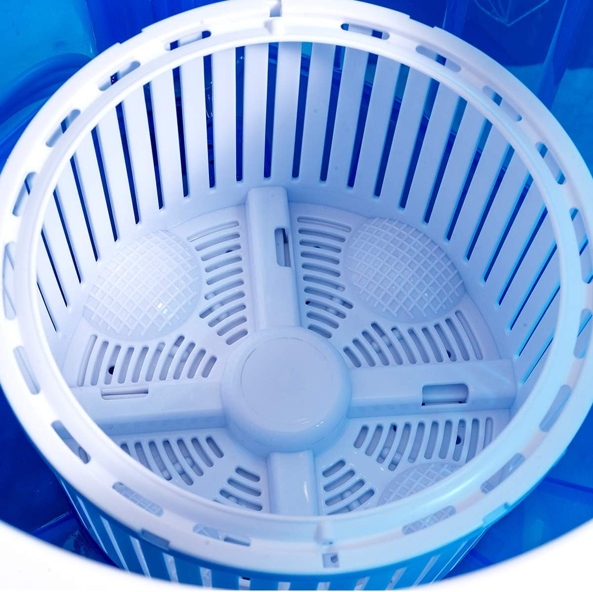 Mini Machine À Laver, Mini Lave-Linge Semi Automatique À Cuve Unique Charge 2 KG, 36X34X51CM, Bleu