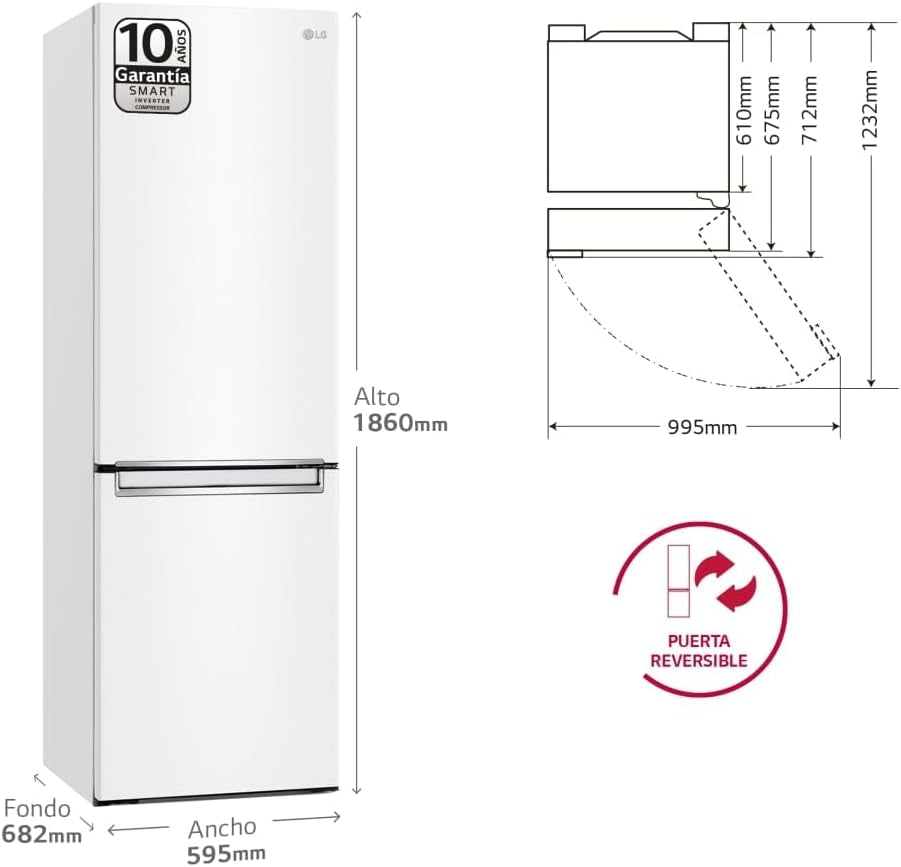 GBB61SWGCN1 Kühl-Gefrierkombination, 60Cm Breit, 341L, Nofrost, 0-Grad-Fach, Multi-Airflow, Schnellkühlen, Schnelefrieren, Weiß