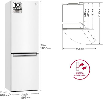 GBB61SWGCN1 Kühl-Gefrierkombination, 60Cm Breit, 341L, Nofrost, 0-Grad-Fach, Multi-Airflow, Schnellkühlen, Schnelefrieren, Weiß