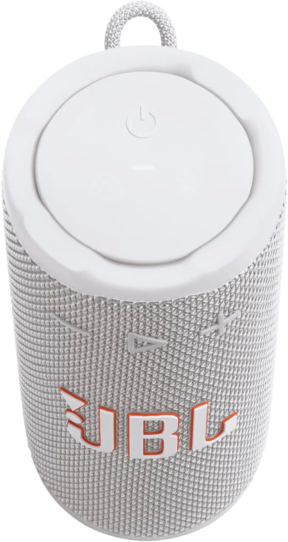 Grip, Enceinte Bluetooth Compacte, Blanc | AI Sound Boost, Étanchéité IP68, Éclairage D’Ambiance, 14 H D’Autonomie, Connexion Multi-Enceintes Auracast, App  Portable