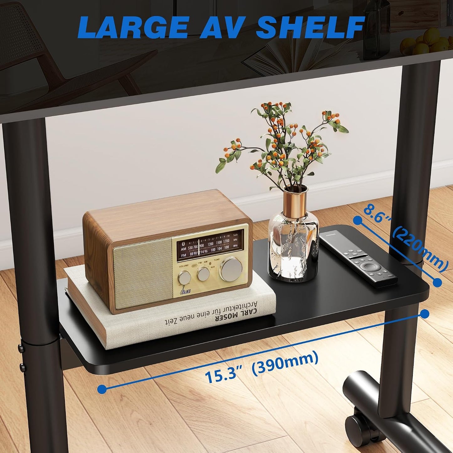 Support TV Roulettes Support TV Sur Pied Avec Roulettes Pour Téléviseurs 32 À 70 Pouces LCD/LED/OLED, Support Tele Mobile Universel Réglable En Hauteur Jusqu'À 50 Kg, Max. VESA 400X400 Mm