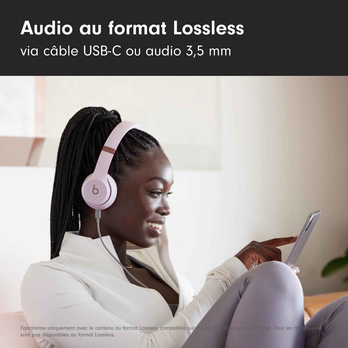 Solo 4 – Casque Supra-Auriculaire Sans Fil Bluetooth, Apple Et Android Compatible, 50 Heures D’Autonomie - Rose Pâle