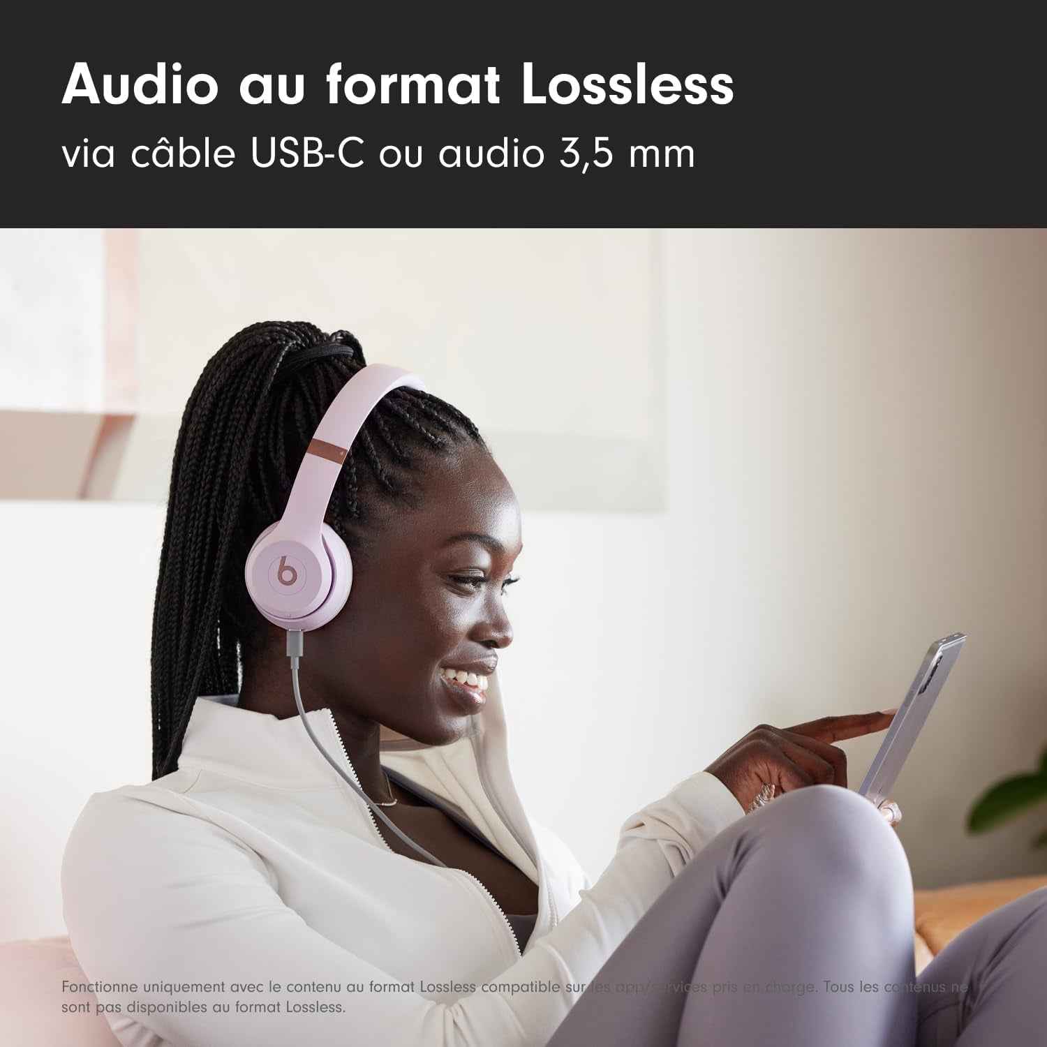 Solo 4 – Casque Supra-Auriculaire Sans Fil Bluetooth, Apple Et Android Compatible, 50 Heures D’Autonomie - Rose Pâle