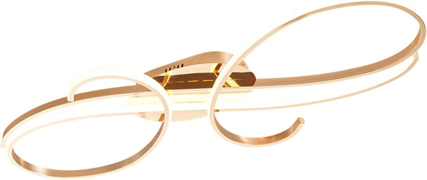 LED Design Plafonnier Salon Moderne Lustre Dimmable Salle À Manger Lustre Salle À Manger, Chambre À Coucher, Salon Métal Chromé Plafonnier (Or, L60Cm)