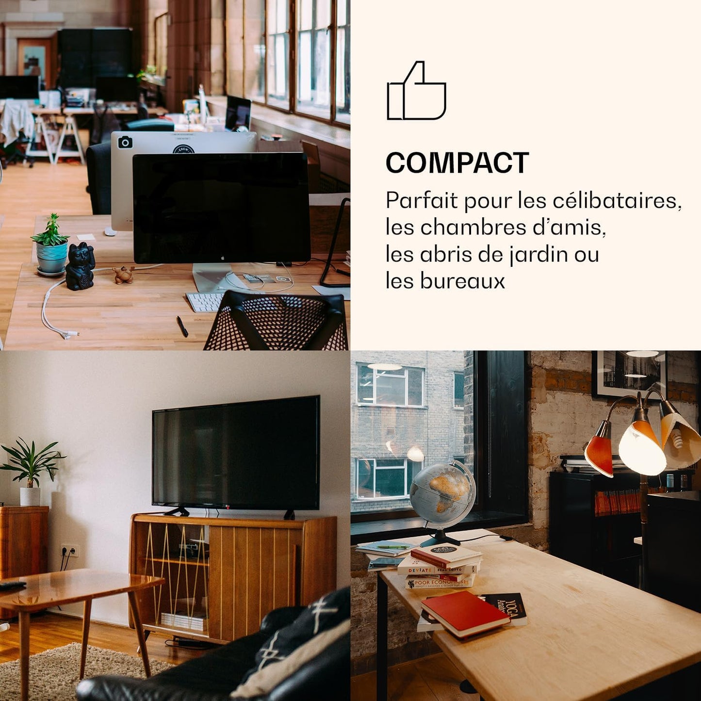 Coolart - Combiné Réfrigérateur-Congélateur, Réfrigérateur Avec 2 Niveaux De Refroidissement, Façade Design, Thermostat Avec 5 Niveaux, 0 À 10 ° C, Capacité 79 Litres - Design Pastel