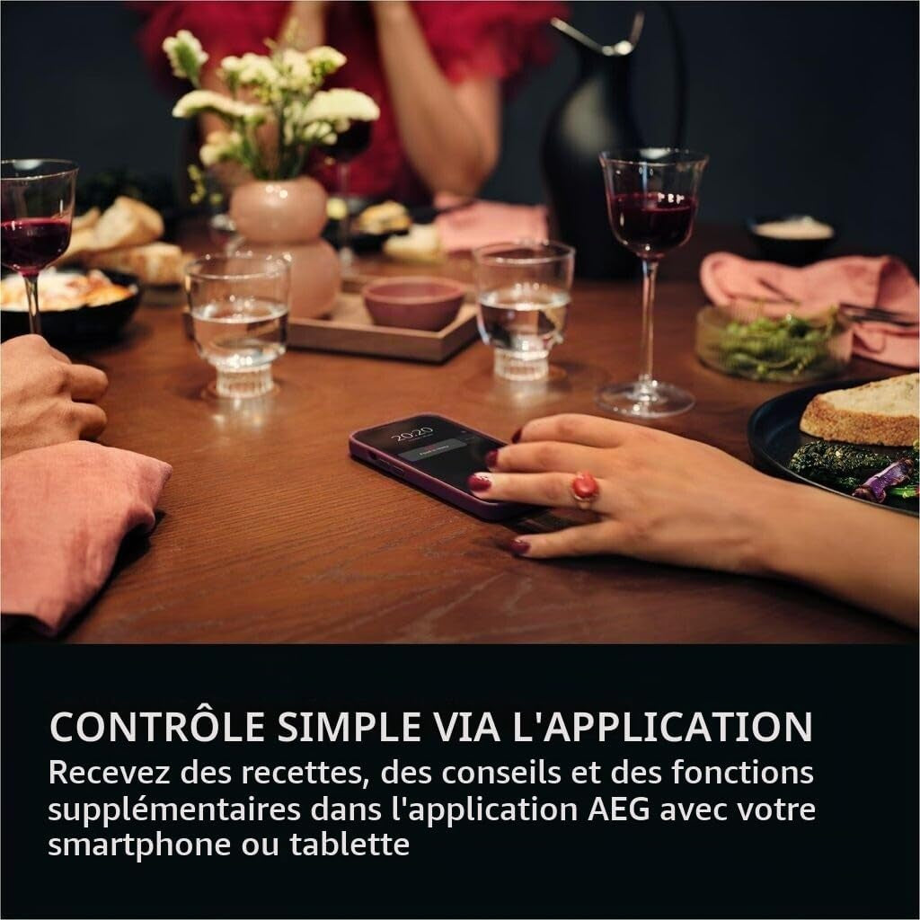 AEG Four Wifi Encastrable Série 7 Tft-Fulltouch Avec Assistant De Cuisson, Fabriqué En Allemagne, Auto-Nettoyage À Pyrolyse, Capteur De Température Centrale : Pour Une Cuisson Précise, 1 Extension