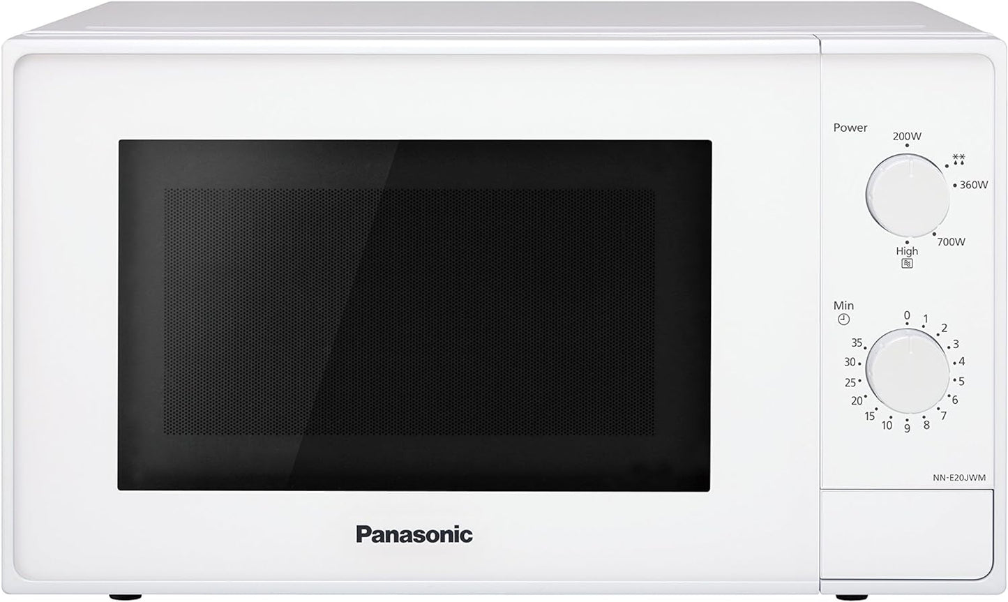 NN-E20JWMEPG Four À Micro-Ondes Avec Plateau Tournant En Verre, 20L, 800W, Décongélation, 5 Niveaux De Puissance, Minuterie, Blanc