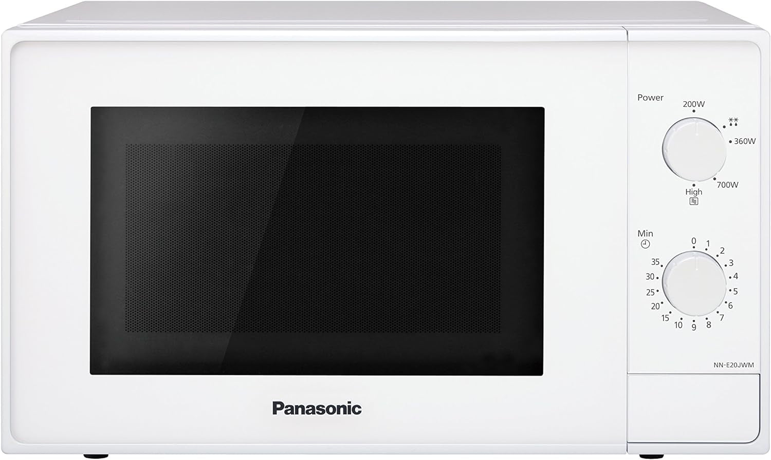 NN-E20JWMEPG Four À Micro-Ondes Avec Plateau Tournant En Verre, 20L, 800W, Décongélation, 5 Niveaux De Puissance, Minuterie, Blanc