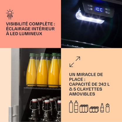 Mini Frigo De Chambre Et Bureau Pour Boisson, Petit Frigo Silencieux, Refrigerateur Mini Bar 242L, Petit Réfrigérateur Camping, Étagères Réglables Pour Le Vin, Cannette, Beer Fridge