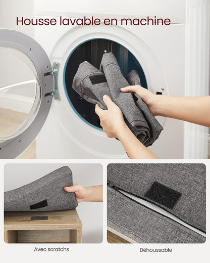 Banc À Chaussures, Organiseur De Chaussures Avec 15 Compartiments, Siège Rembourré, Pour Entrée, Couloir, Placard, Marron Turquoise Et Gris Tourterelle LHS015T60