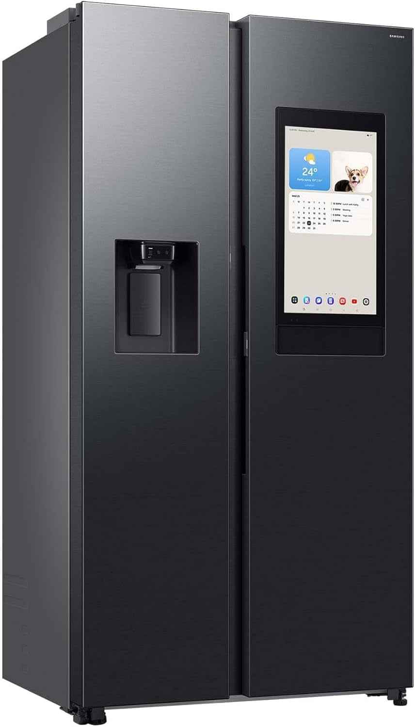 Samsung - Réfrigérateur-Congélateur Côte À Côte RS90F67BEFEF, Réfrigérateur Intelligent Avec Compartiment Congélateur, 178 Cm, 614 L, Acier Noir