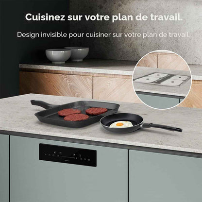 Plaques Invisibles Induction Bolero Squad I 4300 Invisible Fullflex | Puissance 7200 W, Télécommande Avec Slider, 4 Foyers Individuels Ou 2 Zones Flex, 9 Niveaux De Puissance, Fonction Booster