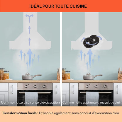 Clara Hotte Aspirante 60Cm, Hottes De Cuisine Inclinées, Filtre De Hotte En Aluminium, Débit D'Air Puissant 591 M³/H, Eclairage À LED, Efficacité Classe A, Efficace Avec Evacuation