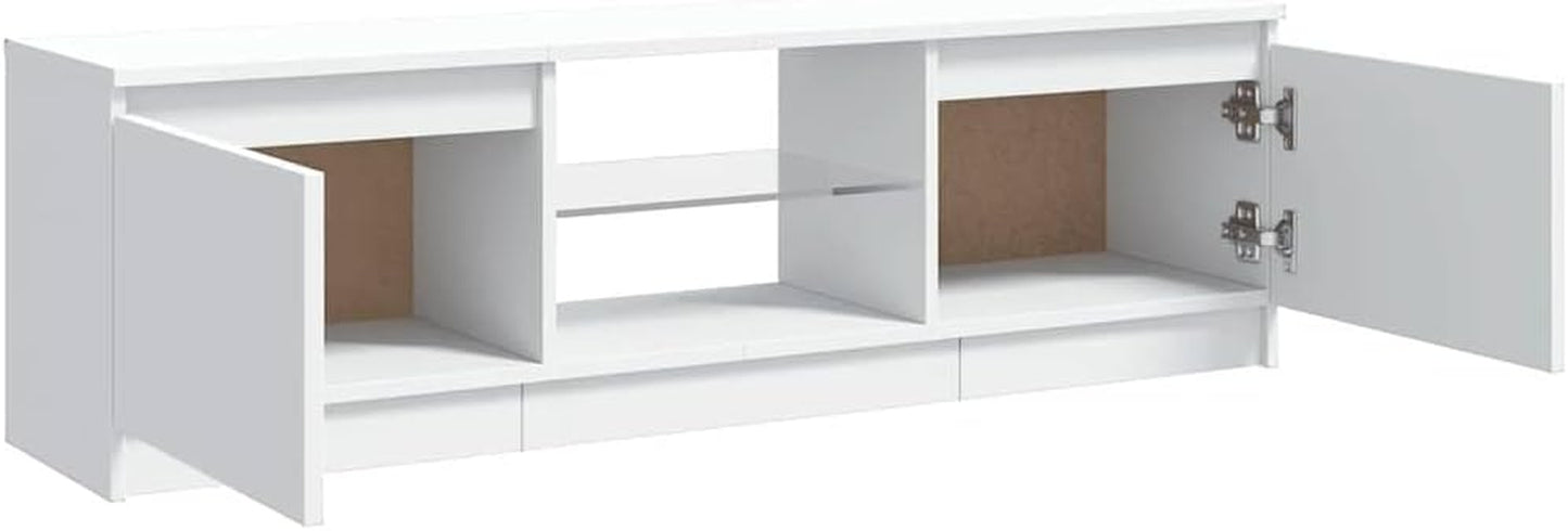 Meuble TV Avec Lumières LED Blanc 120X30X36 Cm