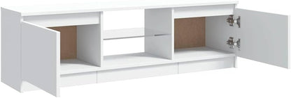 Meuble TV Avec Lumières LED Blanc 120X30X36 Cm