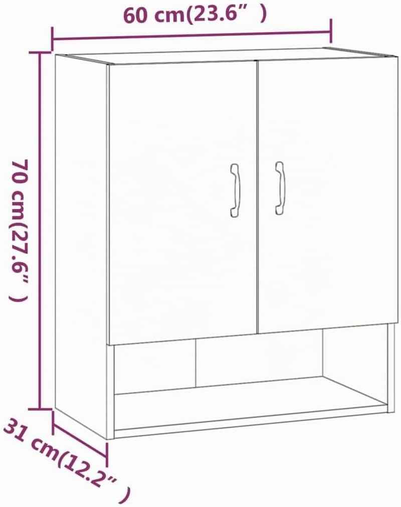 Armoire Murale Blanc 60X31X70 Cm Bois D'Ingénierie