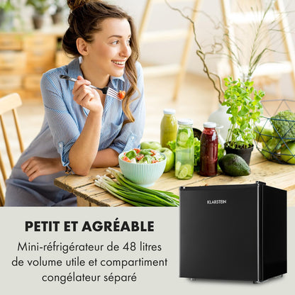 Mini Frigo De Chambre Pour Boissons, Petit Frigo Silencieux, Mini Bar Intérieur, Bières, Petit Refrigerateur Camping, Bureau, Bac À Glacons, Dégivrage Manuel, Frigo Cosmetique, 0-10°C, 46L