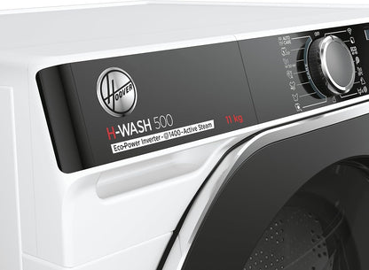 H-WASH 500 HWP 411AMBC/1-S Machine À Laver, Classe D'Efficacité Énergétique A, Capacité 11 Kg, Moteur Eco-Power Inverter, Système Power Care, Système Activesteam/Hon, Wi-Fi + Bluetooth