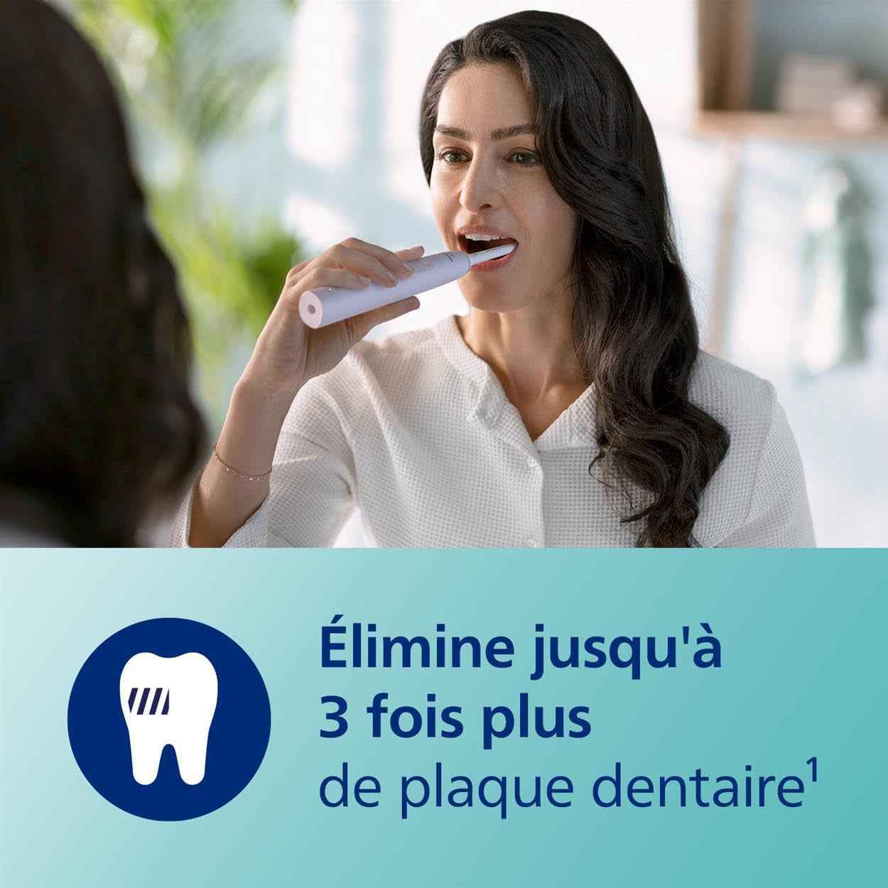 Sonicare 3100, Brosse À Dents Électrique Sonique, Capteur De Pression Et Minuterie, Rose Pastel Et Noir, Pack De 2, Modèle HX3675/15