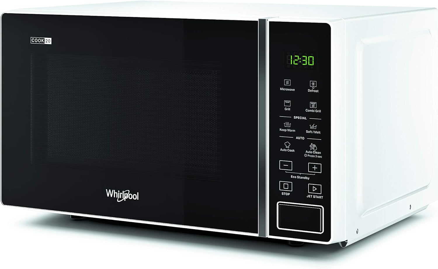 Whirlpool MWP 203 W Four À Micro-Ondes + Grill, 20 Litres, Blanc, Avec Grille Haute