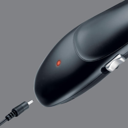 Tondeuse Cheveux [Kit Coiffeur Professionnel] Stylist Noir & Argent (Lames Céramique Auto-Affûtées, Secteur/Sans Fil-Batterie Lithium, 8 Sabots, Mallette Pro + Accessoires) Tondeuse HC363C