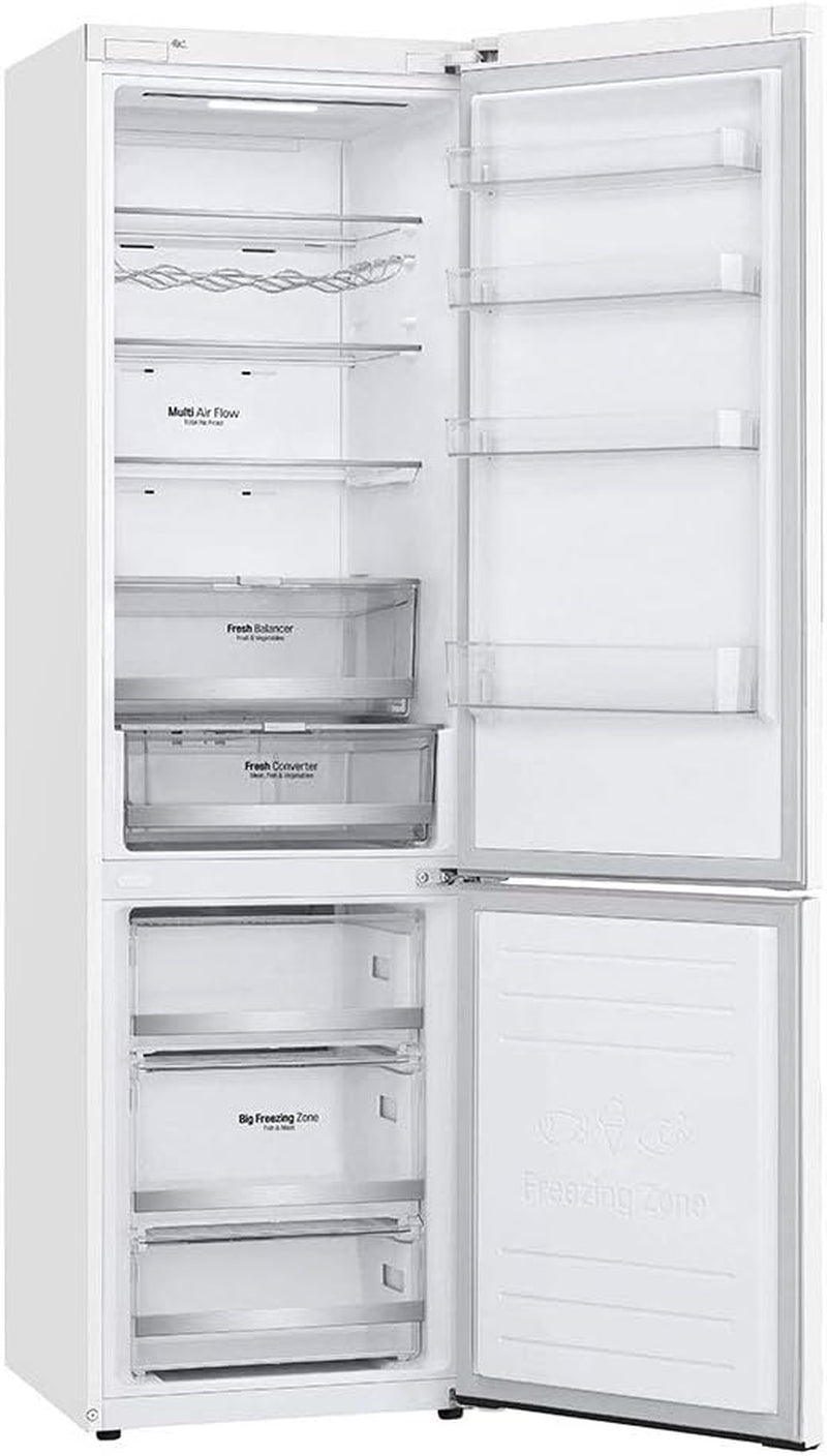 GBB72SWDMN Réfrigérateur Combi No Frost 203 Cm Avec Congélateur, Compresseur Smart Inverter, 384 Litres Blanc