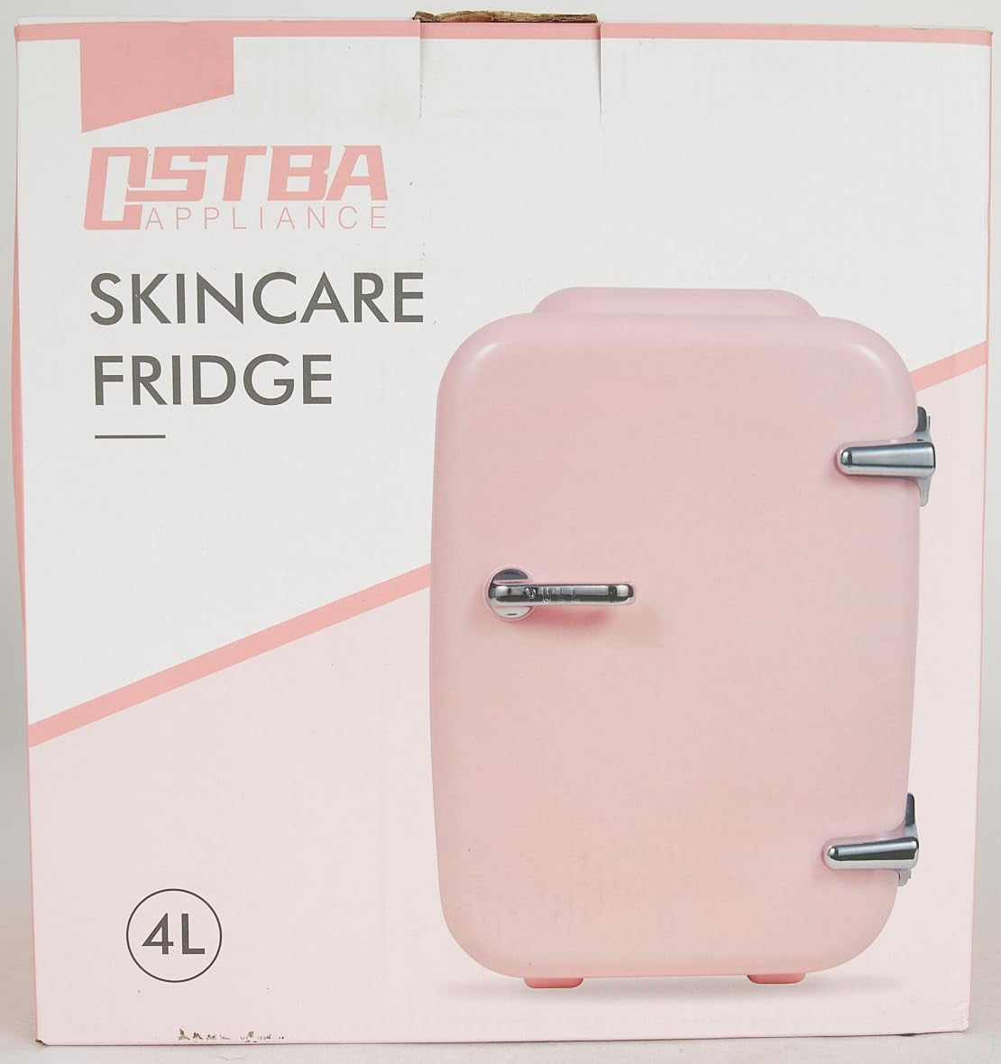 OSTBA APPLIANCE Mini Frigo Portable, 4 Litres /6 Boîtes Boissons & Soin De La Peau Mini Petit Frigo Pour Chambre, Voiture, Bureau, Deux Vitesses - Refroidisseur Et Réchauffeur (Rose)