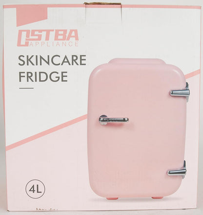 OSTBA APPLIANCE Mini Frigo Portable, 4 Litres /6 Boîtes Boissons & Soin De La Peau Mini Petit Frigo Pour Chambre, Voiture, Bureau, Deux Vitesses - Refroidisseur Et Réchauffeur (Rose)