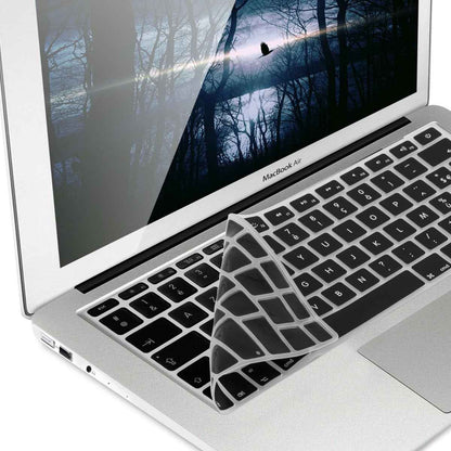 Protection Pour Clavier Compatible Avec Apple Macbook Air 13''/Pro Retina 13''/15'' (Jusqu'À Mi-2016) - Protection Clavier Ordinateur AZERTY (FR) En Silicone - Noir