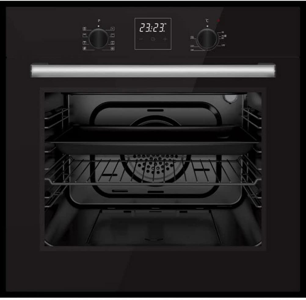 Bomann Four Encastrable Autark EBO 7906 - Avec Nettoyage Vapeur, Air Chaud 3D, Recirculation, Grill, Chaleur Haut/Bas, Contrôle Tactile, Écran LED, Minuterie, Sécurité Enfant - Noir