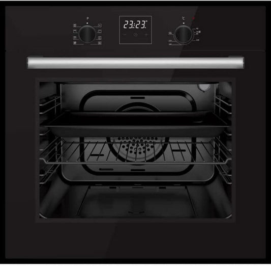 Bomann Four Encastrable Autark EBO 7906 - Avec Nettoyage Vapeur, Air Chaud 3D, Recirculation, Grill, Chaleur Haut/Bas, Contrôle Tactile, Écran LED, Minuterie, Sécurité Enfant - Noir